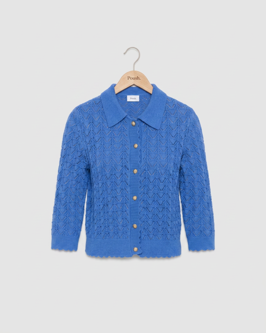 Saint Tropez | SylvieSZ Cardigan | Opengewerkte cardigan met kraag