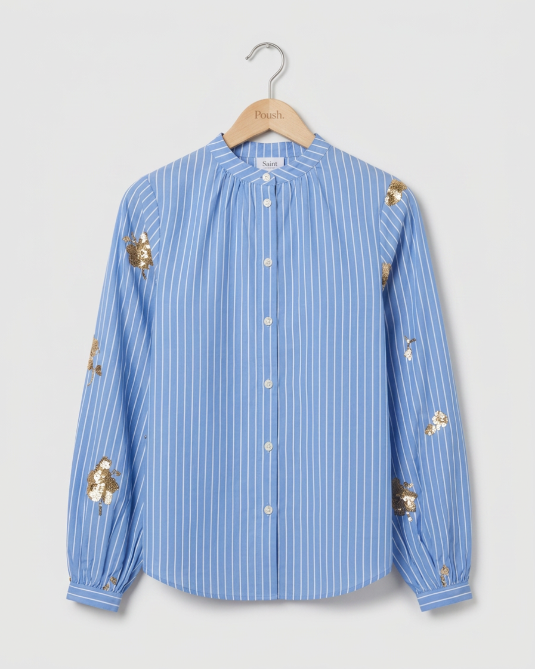 Saint Tropez | SoleilSZ Shirt | Gestreepte damesblouse met subtiele pailletten