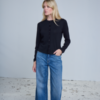 ICHI wide leg dames jeans in Medium Blue met loose fit, lange wijde pijpen en klassiek 5-pocketmodel.