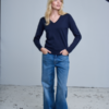 ICHI wide leg dames jeans in Medium Blue met loose fit, lange wijde pijpen en klassiek 5-pocketmodel.