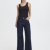 ICHI wide leg dames jeans in Denim met loose fit, lange wijde pijpen en klassiek 5-pocketmodel.