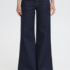 ICHI wide leg dames jeans in Denim met loose fit, lange wijde pijpen en klassiek 5-pocketmodel.