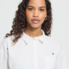 ICHI IHLELAYA boxy blouse met korte wijde mouwen, borstzak, knoopsluiting en hartvormige cut-outs