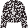 ICHI IHKATE kort gewatteerd jack met grafische print, lange mouwen, overhemdkraag en ritssluiting