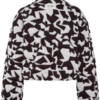 ICHI IHKATE kort gewatteerd jack met grafische print, lange mouwen, overhemdkraag en ritssluiting