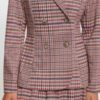ICHI IHKATE CHECKIT BL2 geruite fitted blazer in Big Check Red met dubbele knoopsluiting en brede reverskraag.