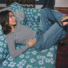 20126388_200928_630 ICHI IHMILANA Barrel Jeans in Washed Medium Blue met hoge taille, ruime ronde pijpen en stiknaden op kniehoogte