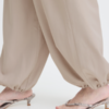 ICHI IHFAVA HAREM pantalon in Dove Melange met wijde pijpen, plooien en elastische boorden