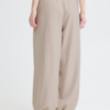 ICHI IHFAVA HAREM pantalon in Dove Melange met wijde pijpen, plooien en elastische boorden