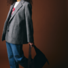 20126801_900012960_630 CHI IHLUBANA dames blazer in Grey Check met loose fit, reverskraag, knopen en opgestikte zakken.