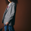 20126801_900012960_650 CHI IHLUBANA dames blazer in Grey Check met loose fit, reverskraag, knopen en opgestikte zakken.