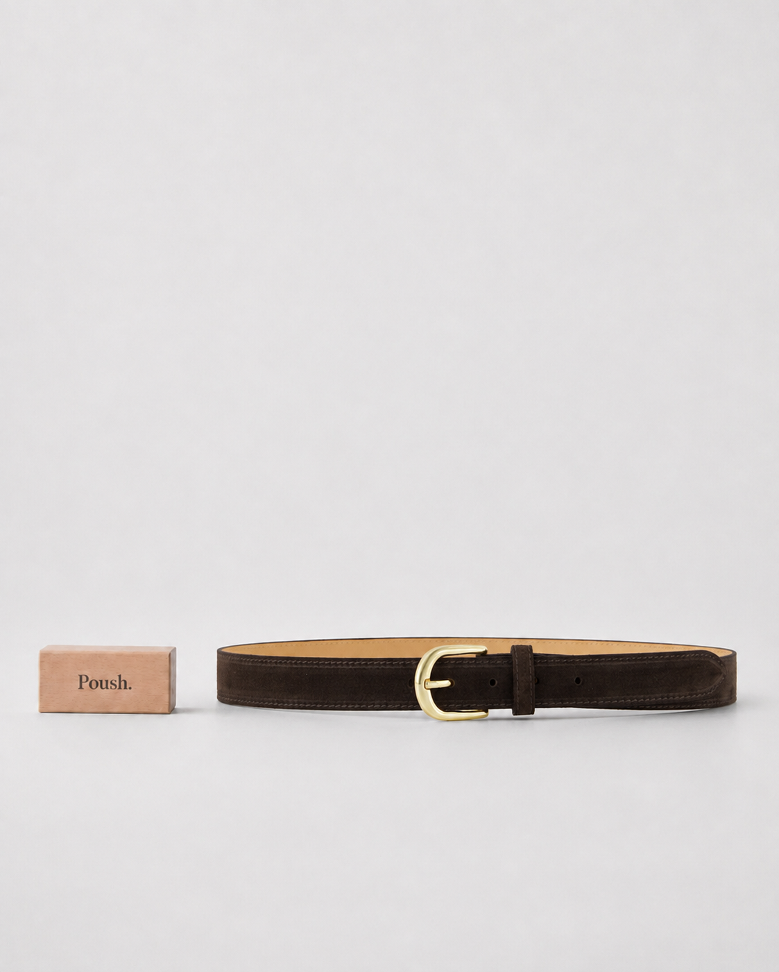Suus | Leren Riem Donkerbruin Suede