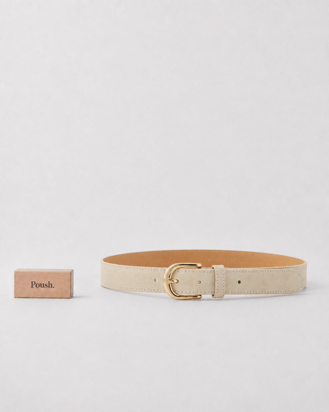 Suus | Leren Riem  Crème Suede