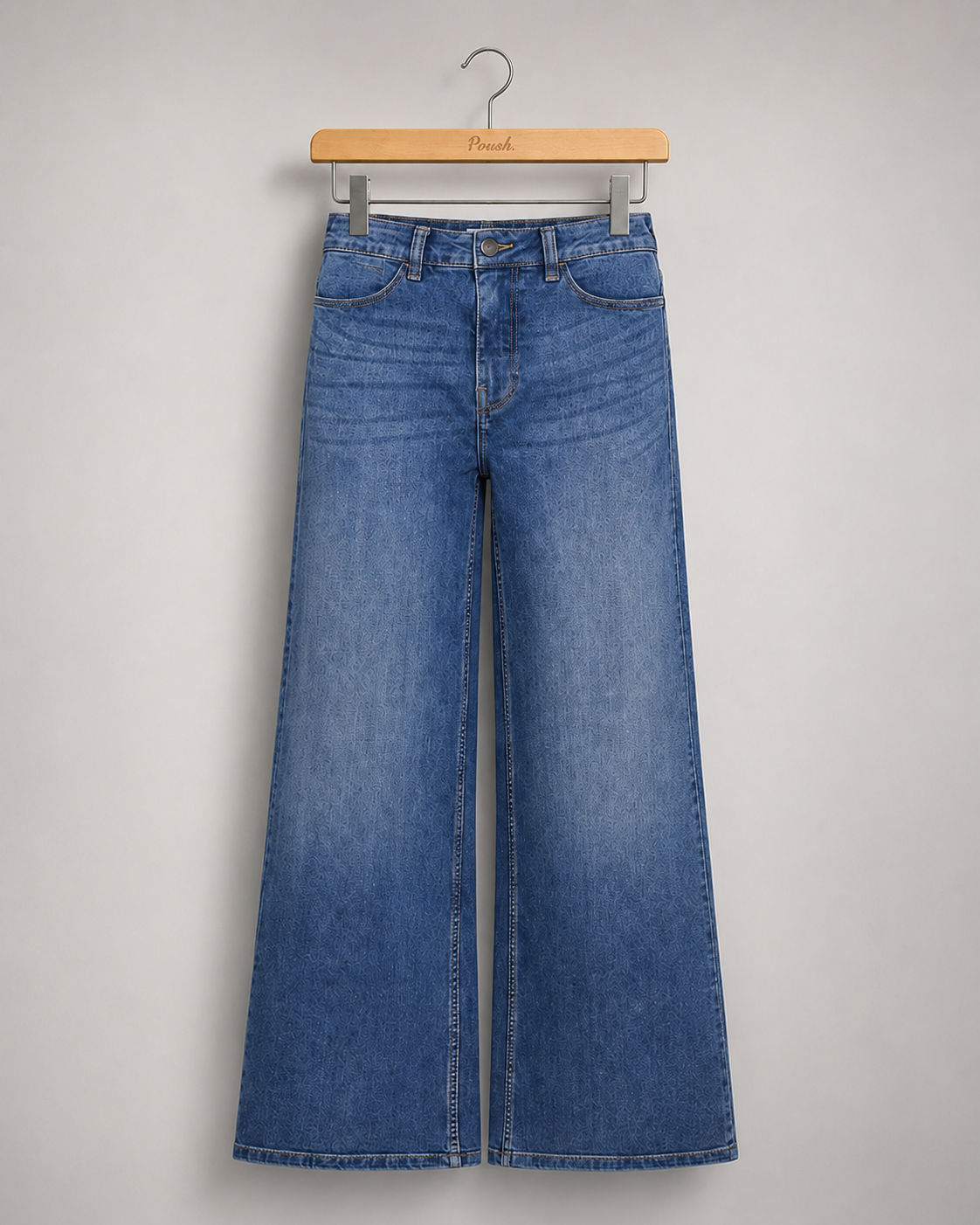 ICHI | Wide Leg Jeans Medium Blue | Loose Fit