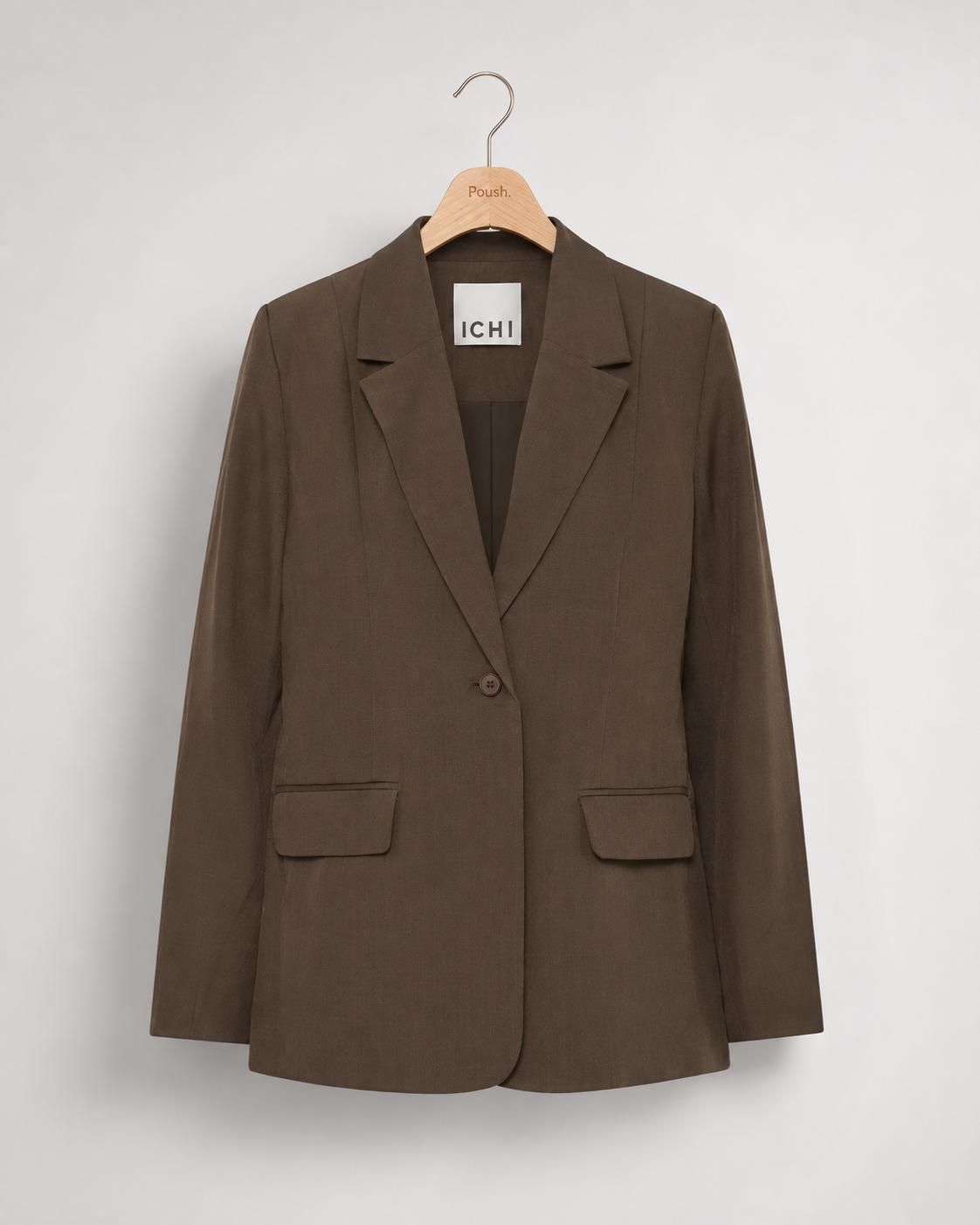 ICHI | Fava Long Blazer | Slate Black Melange