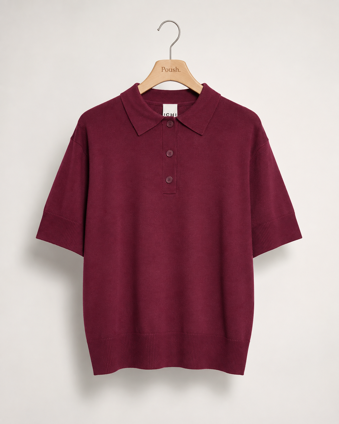 ICHI IHLULS Polo SS damespolo met korte mouwen, klassieke polokraag, knoopsluiting en loose fit.