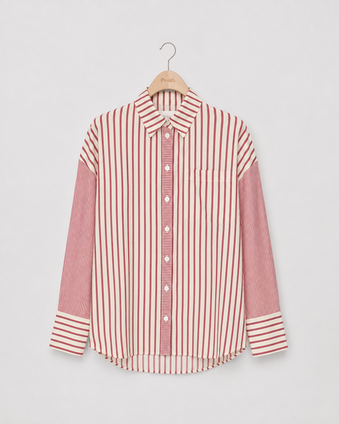 ICHI | IHLOURI Overhemd – Gestreepte Blouse Rhododendron / White Stripe