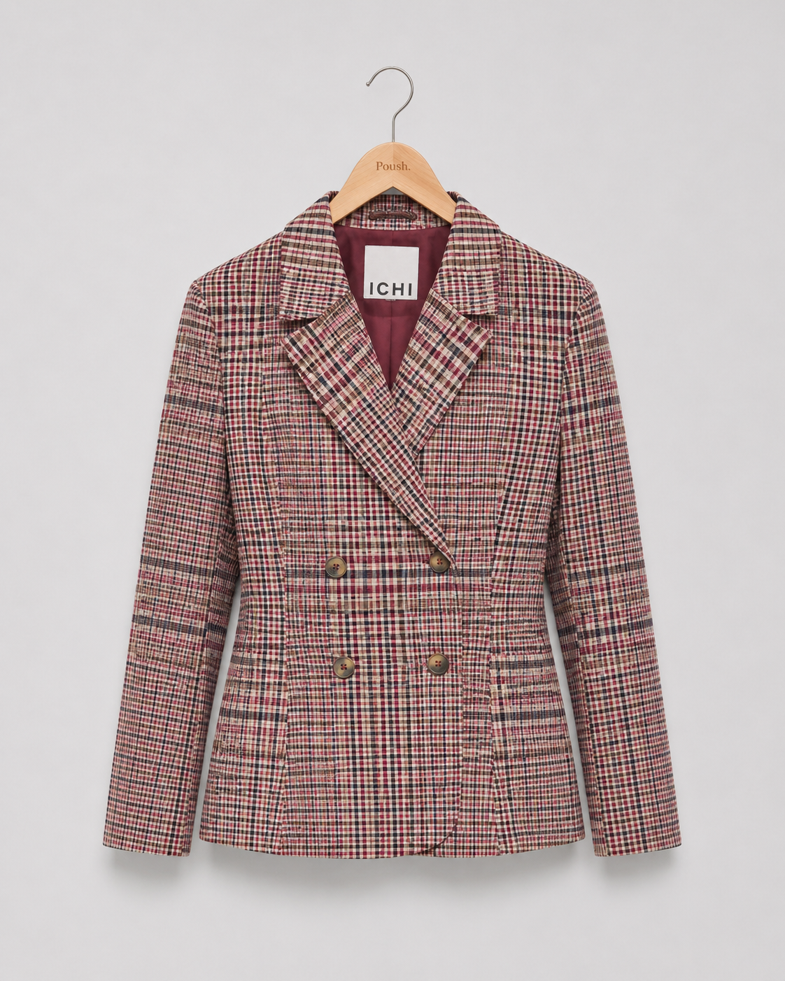 ICHI | IHKATE CHECKIT BL2 Blazer – Big Check Red