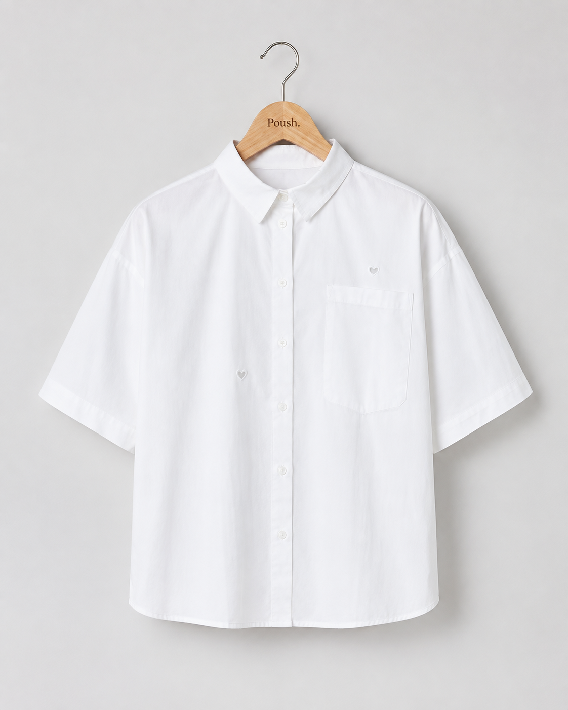 ICHI | IHLELAYA blouse met hartjes | Cloud Dancer