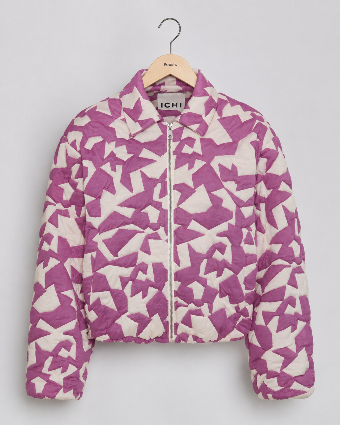 ICHI | IHKATE gewatteerd jack | PINK/BIRCH GRAPHIC TILE