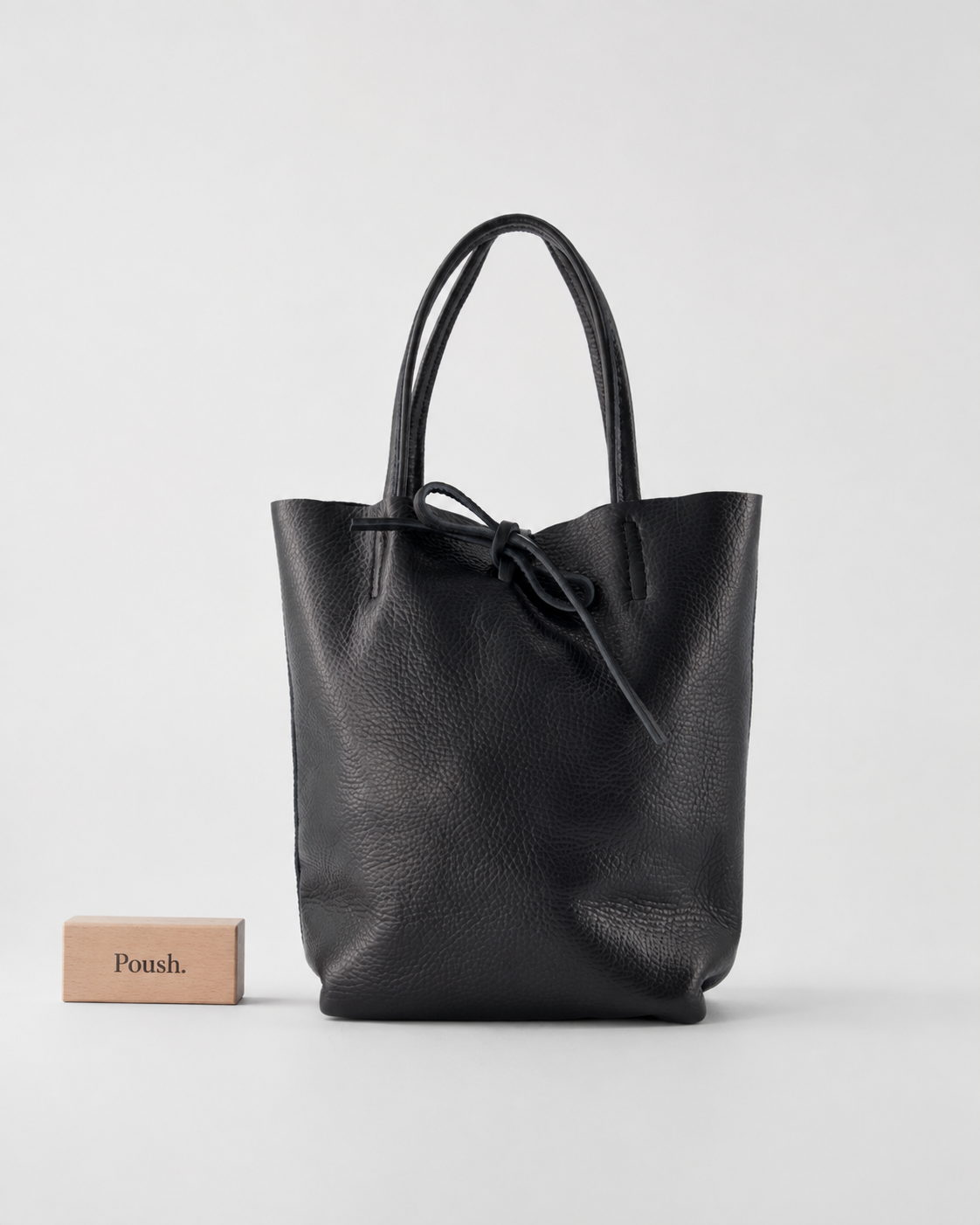 Alice leren mini shopper – Zwart