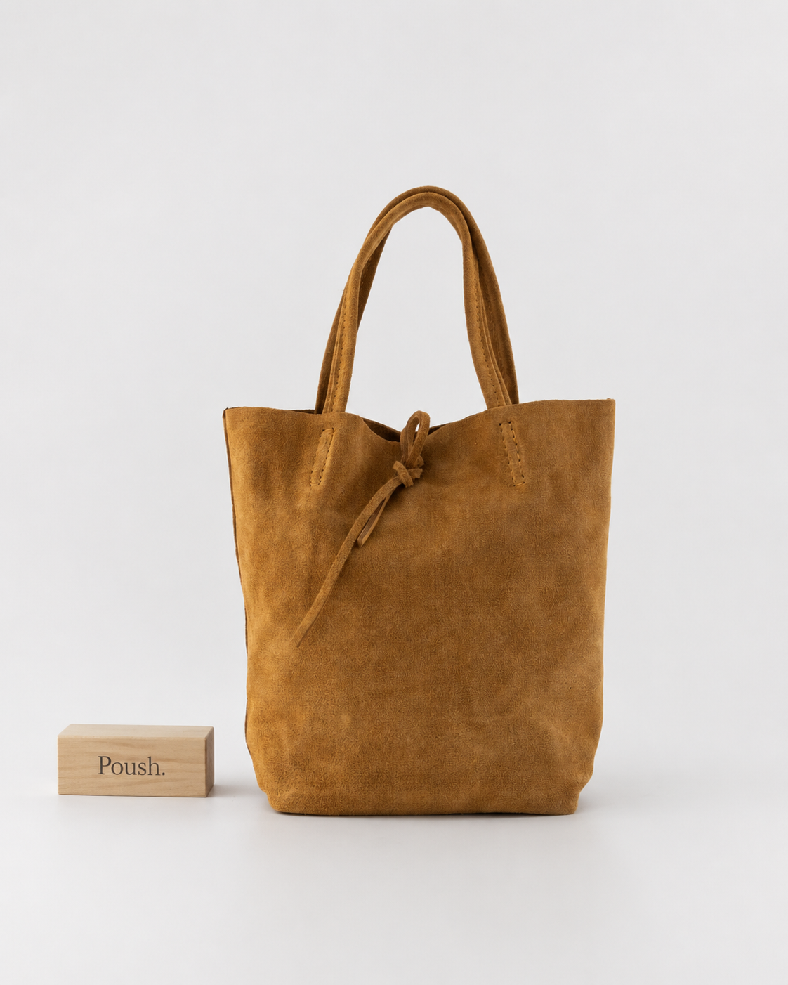 Alice leren mini shopper – Cognac Suede
