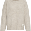 20126449_124301_100 ICHI IHBLARISA Pullover in Almond Milk met ronde hals, lange mouwen en een zachte structuur.