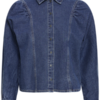 20126565_200928_100 ICHI IHAlva SH2 denim shirt in Washed Medium Blue met lange mouwen, knopen en geplooide schouders.