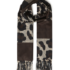 20126781_190915_100 ICHI IAEdeline Scarf in Coffee Bean met patchwork dierenprint in bruin, beige en zwart.