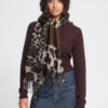 20126781_190915_400 ICHI IAEdeline Scarf in Coffee Bean met patchwork dierenprint in bruin, beige en zwart.