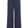 20126820_900012837_100 ICHI IHKate Pinelle donkerblauwe wide-leg pantalon met krijtstreep, elastische taille en strikceintuur.