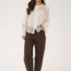 Saint Tropez JoannSZ loose-fit jeans in Chocolate Brown met hoge taille en rechte pijpen.
