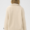 Saint Tropez SophieSZ korte duffelcoat in crème met loose fit, toggle-sluiting, raglanmouwen en brede kraag
