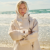 Saint Tropez SophieSZ korte duffelcoat in crème met loose fit, toggle-sluiting, raglanmouwen en brede kraag