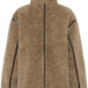 30515152_171316_200 Saint Tropez SamanthaSZ teddy jacket in Portabella met hoge kraag, knoopsluiting, opgestikte zakken en bruine biezen