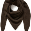 Saint Tropez AlulluSZ Scarf in chocolade bruin melange met een royale driehoekige vorm.