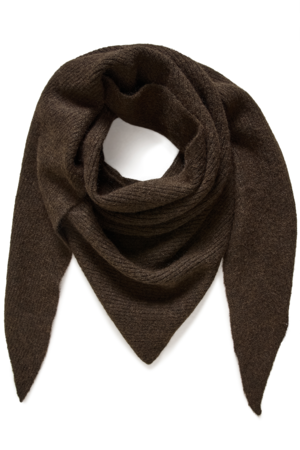 Saint Tropez AlulluSZ Scarf in chocolade bruin melange met een royale driehoekige vorm.