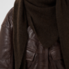 Saint Tropez AlulluSZ Scarf in chocolade bruin melange met een royale driehoekige vorm.