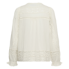 30515381_110605_200 Saint Tropez TullySZ witte katoenen blouse met opengewerkte details en lange gepofte mouwen.
