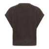 Saint Tropez TruneSZ gebreide spencer in Chocolate Brown met ronde hals, kabelpatroon en korte kapmouwen