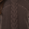 Saint Tropez TruneSZ gebreide spencer in Chocolate Brown met ronde hals, kabelpatroon en korte kapmouwen