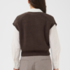 Saint Tropez TruneSZ gebreide spencer in Chocolate Brown met ronde hals, kabelpatroon en korte kapmouwen