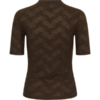 30515471_190912_200 Saint Tropez TadeaSZ aansluitende top in choclate brown met ronde hals, structuur en halflange mouwen.