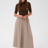 30515471_190912_400 Saint Tropez TadeaSZ aansluitende top in choclate brown met ronde hals, structuur en halflange mouwen.