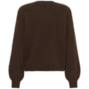 Saint Tropez TitiaSZ bruine loose-fit trui met lange volumineuze mouwen en gevlochten details.