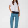 30515477_600104_400 Saint Tropez TeraSZ loose-fit jeans in Medium Blue Denim met hoge taille en rechte cropped pijpen.