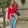 30515477_600104_600 (1) Saint Tropez TeraSZ loose-fit jeans in Medium Blue Denim met hoge taille en rechte cropped pijpen.