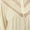 30515479_110510_360 Saint Tropez TuttiSZ lichtgele katoenen blouse met kanten inzet en lange volumineuze mouwen.