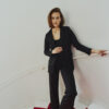 Freequent FQNANNI-PANTS in Black met hoge taille, rechte pijpen, steekzakken en rits- en knoopsluiting