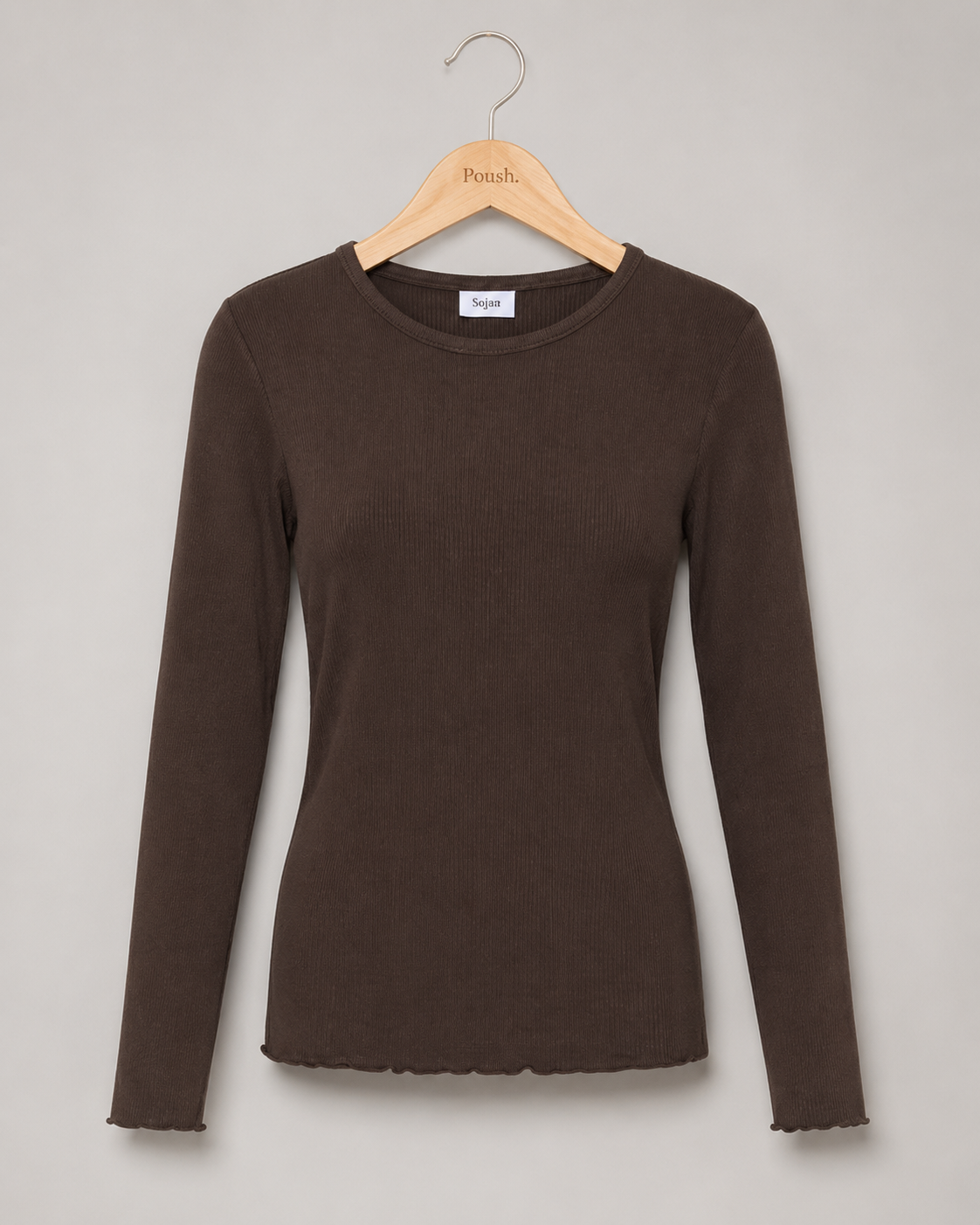 Saint Tropez | OlaliaSZ ribgebreide longsleeve - Chocolate Brown
